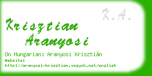 krisztian aranyosi business card