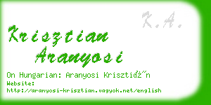 krisztian aranyosi business card